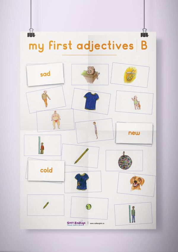 פוסטר שמשונית -  My First Adjectives | B